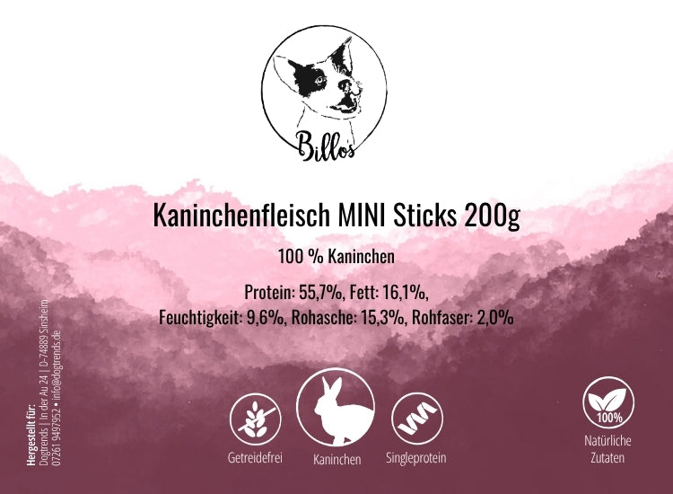 Kaninchenfleisch Mini Sticks 200g