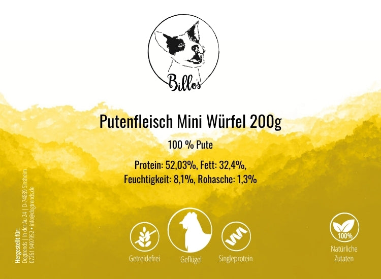 Putenfieisch MINI Würfel 200g