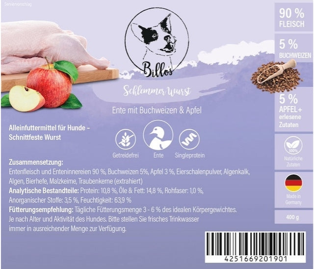 Schlemmerwurst Ente mit Buchweizen & Apfel