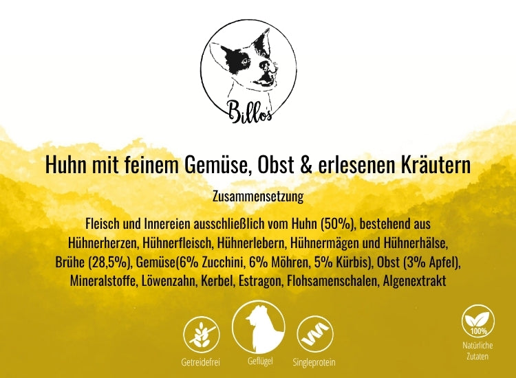 Huhn mit feinem Gemüse, Obst & erlesenen Kräutern