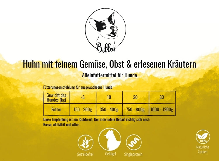 Huhn mit feinem Gemüse, Obst & erlesenen Kräutern