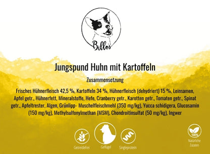 Jungspund Huhn mit Kartoffeln