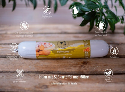 Schlemmerwurst Huhn mit Süßkartoffel & Möhre