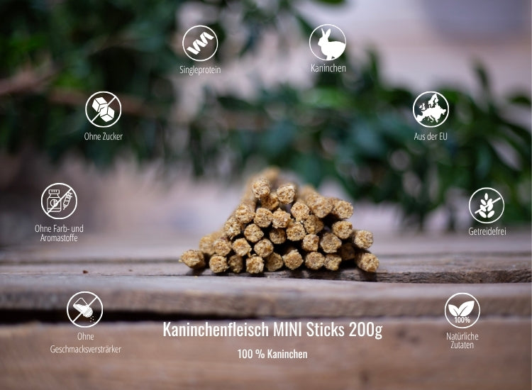 Kaninchenfleisch Mini Sticks 200g