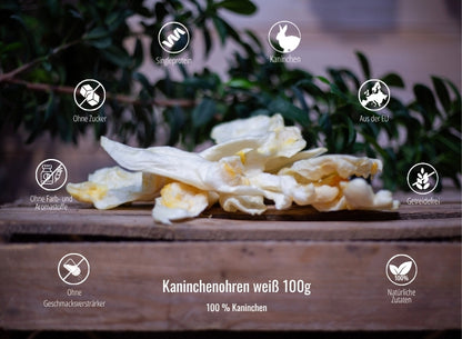 Kaninchenohren weiß, 100g