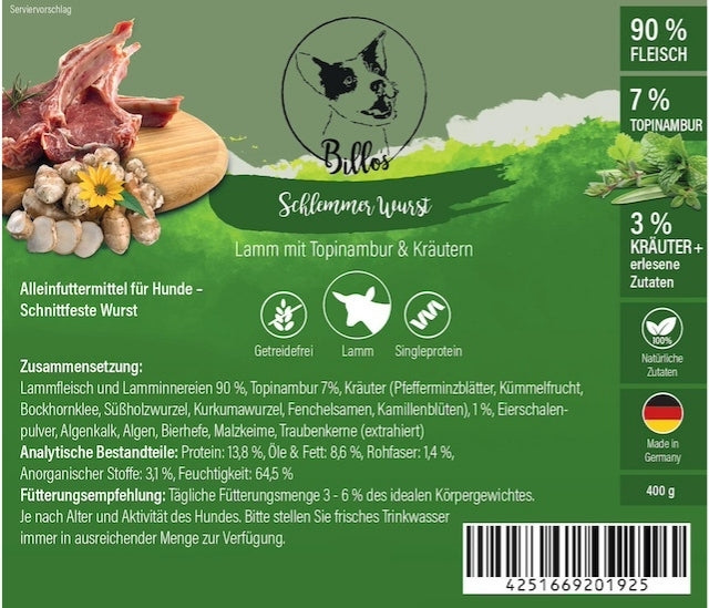 Schlemmerwurst Lamm mit Topinambur & Kräutern