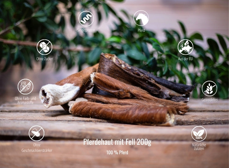 Pferdehaut mit Fell 200g