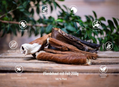 Pferdehaut mit Fell 200g