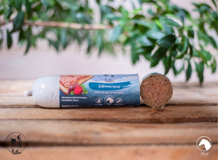 Schlemmerwurst Pferd mit Hirse & Rote Beete