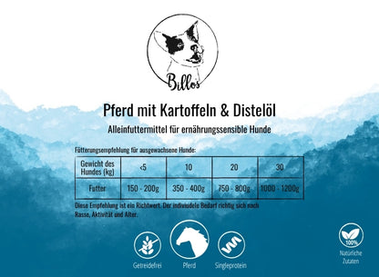 Pferd mit Kartoffeln & Distelöl