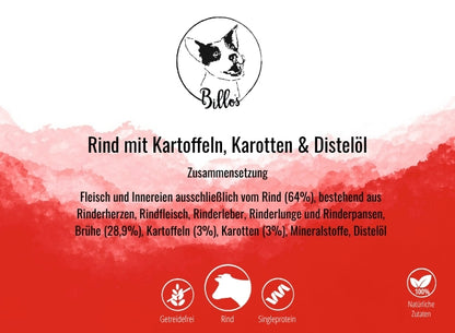 Rind mit Kartoffeln, Karotten & Distelöl