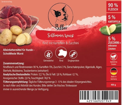 Schlemmerwurst Rind mit Kartoffeln & Zucchini