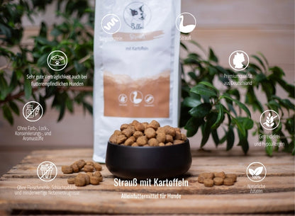 Strauß mit Kartoffeln