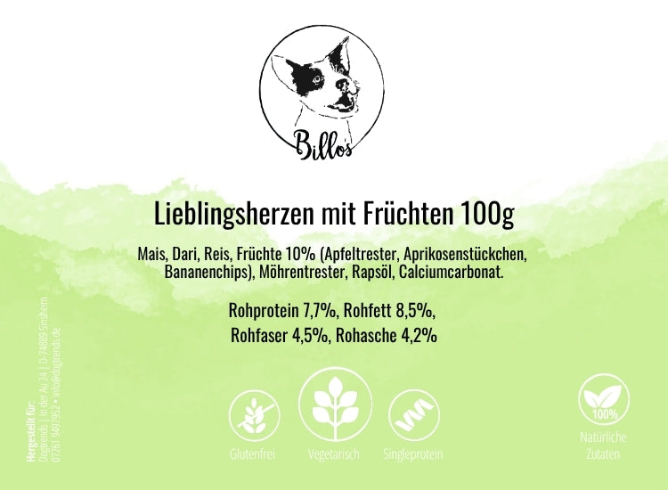 Lieblingsherzen mit Früchten 100g
