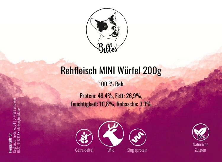 Rehfleisch MINI Würfel 200g
